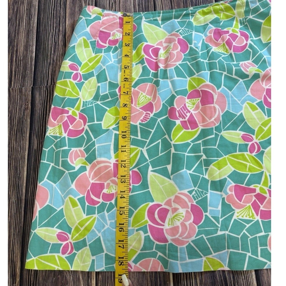 Lilly Pulitzer Skirt Womens 8 Multicolor Floral Mosaic Mini Resort Vacation VTG - Picture 4 of 11